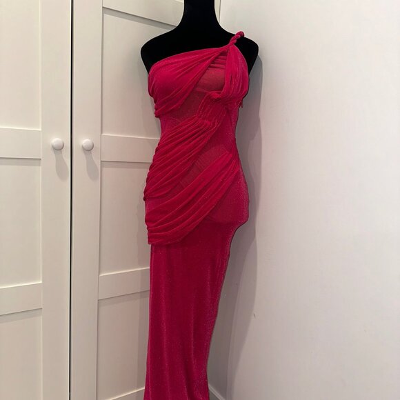 JLUXLABEL "Pink Alari One-Shoulder Maxi Dress" Size Small - Picture 5 of 12